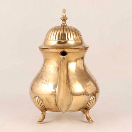 Glossy Golden Brass Kettle for Home & Office DÃ©cor