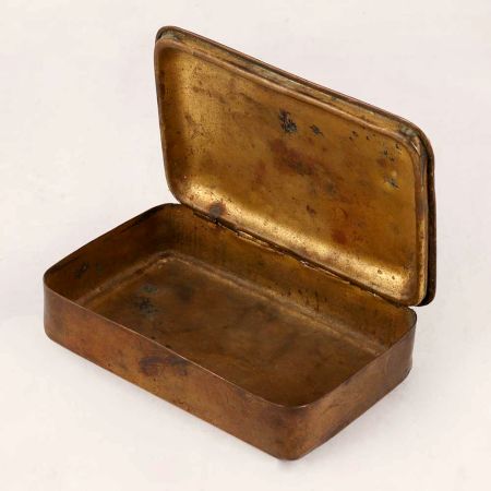Vintage Rectangle-Shaped Brass Box for Decor