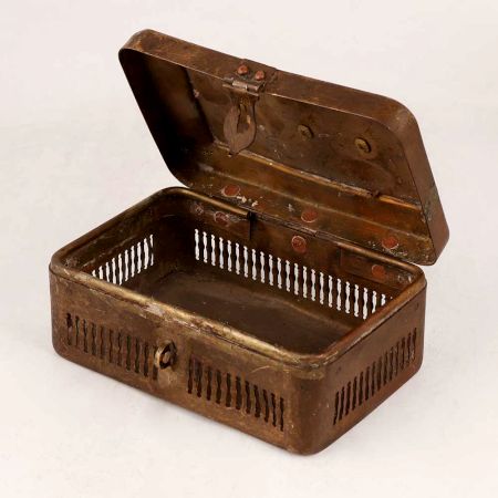 Handmade Vintage Brass Jewelry Box with Engraving