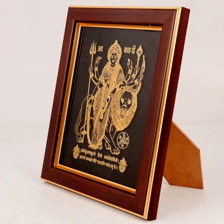Adorable Goddess Durga Glass Painting for Worship