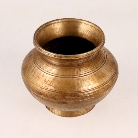 Handmade Brass Holy Pot in Antique Brown Finish