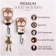 Brown Wooden Panda Decorative Wall Hooks