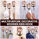 Brown Wooden Panda Decorative Wall Hooks