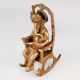 Vintage Brass Lord Ganesha Sitting on Moveable Chair Statue