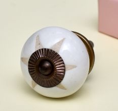 White Etched Ceramic Knob-21