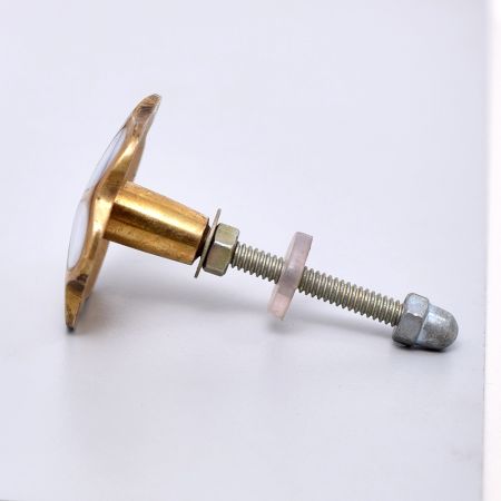 Alyssum Flower Brass Shell Cabinet Knob
