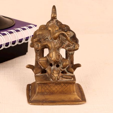 Handmade Lord Ganesha Statue with Lingam for Worship