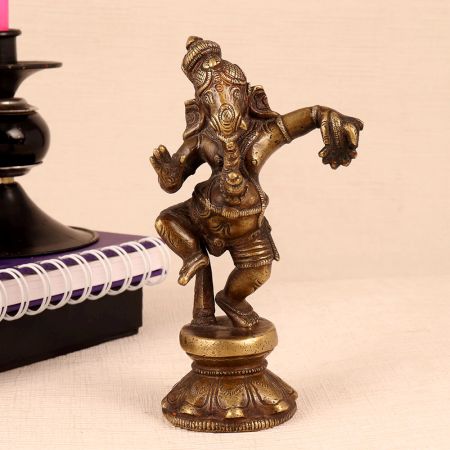 Indian God Lord Ganesha Dancing Statue for Decor