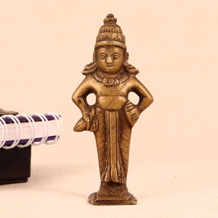 High-Quality Brass Lord Vitthal Statue for Worship