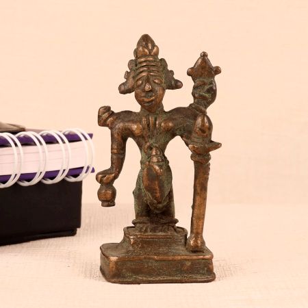 Vintage Brass Statue of Hindu God for Worship