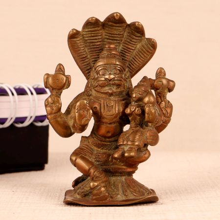 Handmade Lord Narasimha Brass Statue for Worship