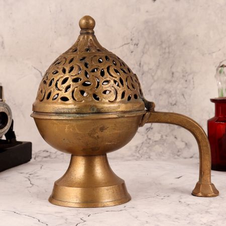 Premium Brass Incense Burner in Jali Work
