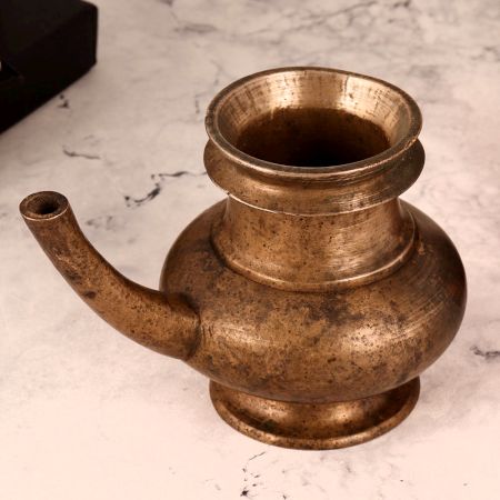 Handmade Brass Water Pot with Spout for Decor