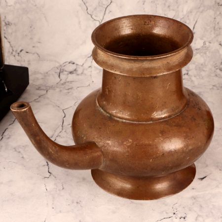 Antique Brown Holy Water Pot Made of Brass