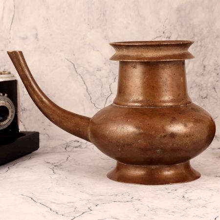Antique Brown Holy Water Pot Made of Brass
