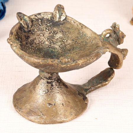 Indian Vintage Brass Aarti Lamp for Prayer Room