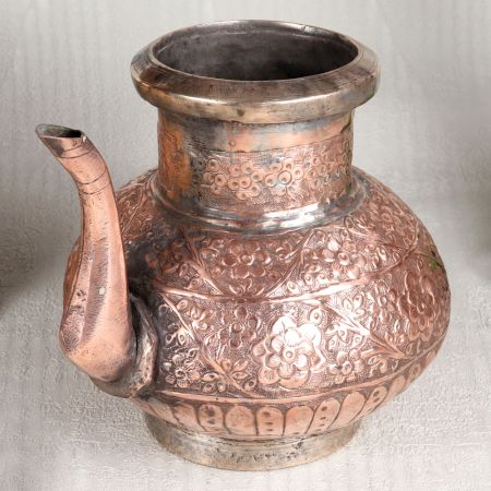Elegant Brown Copper Water Pot in Islamic Art