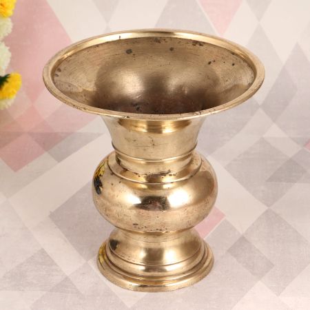 Vintage Brass Flower Pot in South Indian Art