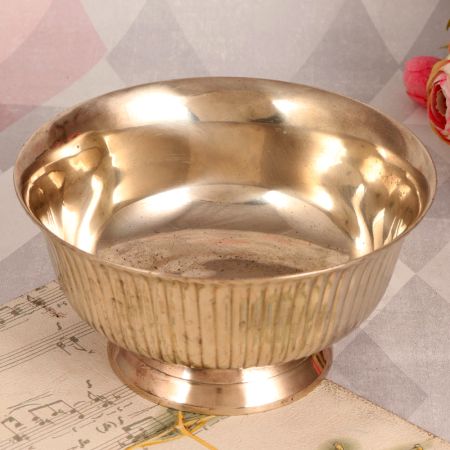 Handmade Shiny Golden Brass Bowl for Decoration