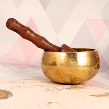 Antique Golden Singing Bowl Made of Premium Brass