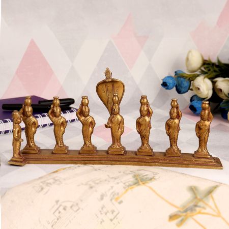 Handmade Premium Brass Statue of Eight Figures for Decor