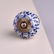 Blue Zinnia Flower Cabinet Knob