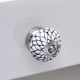 White Black Etched Floral Knob