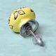 Yellow Marigold Etched Ceramic Floral Cabinet Knob