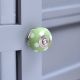 Green Polka Dotted Ceramic Dresser Knob