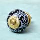 Black Ceramic Floral Drawer Knobs