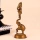 Brass Statue of Lord Ganesha Standing on Elephant Trunk