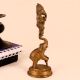 Brass Statue of Lord Ganesha Standing on Elephant Trunk