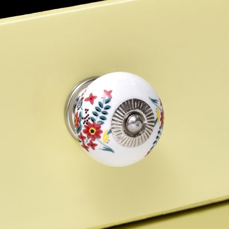 Ceramic Multicolor Floral Pattern Cabinet Knobs