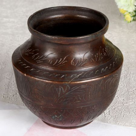 Vintage Handmade Brass Flower Pot for Home Decor