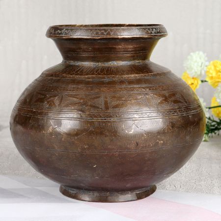 Handmade Vintage Brass Cooking Pot for Decoration