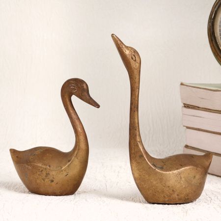 Handmade Decorative Brass Duck in Pair of 2