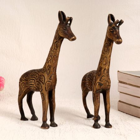 Decorative Finest Brass Giraffe in English Art in Pair of 2