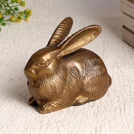 Beautiful Brown Finish Rabbit Statue Made of Brass