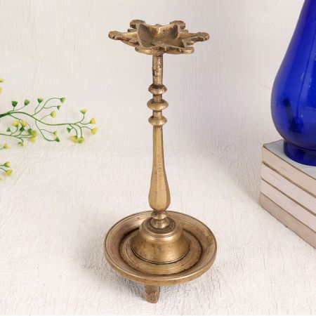 Adorable Vintage Brass Oil Lamp for Decor and Collection