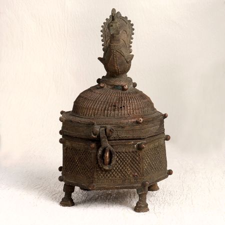 Tribal Art Vintage Brass Box for Home Decoration