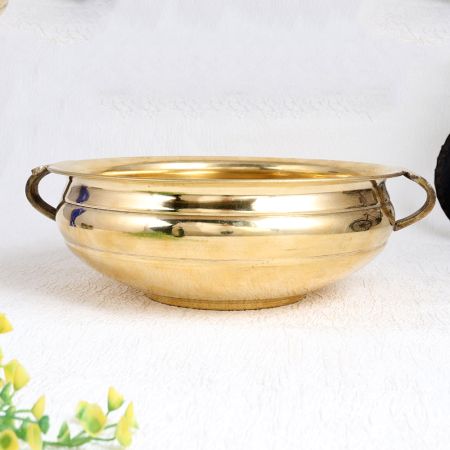 Shiny Golden Premium Brass Urli Pot for Home Decor