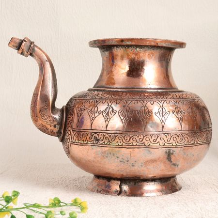 Vintage Islamic Art Copper Holy Water Pot for Decor