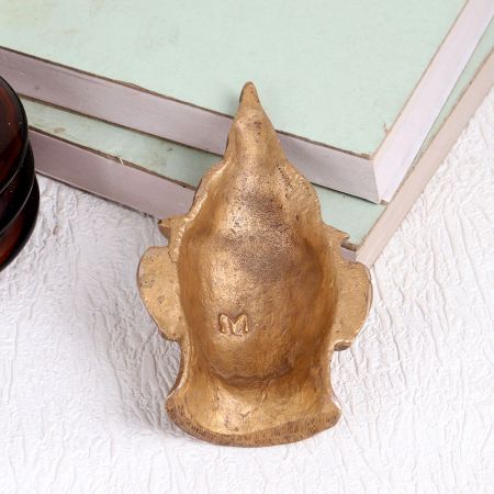 Antique Brown Goddess Parvati Brass Head Plate