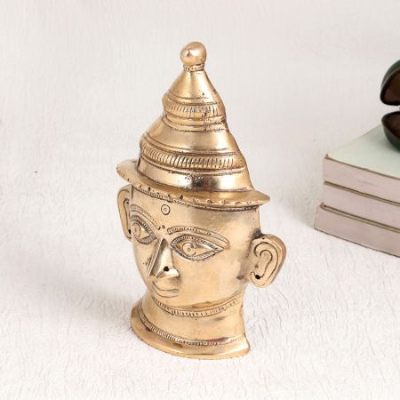Premium Brass Goddess Parvati Head Plate for Prayer