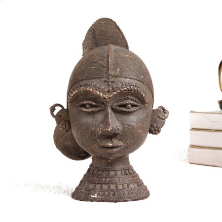 Holy Brass Goddess Parvati Head Statue from Odisha