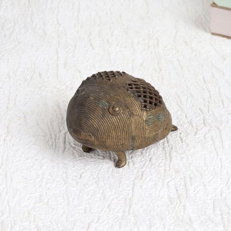 Handmade Finest Brass Frog Statue with Jali Work