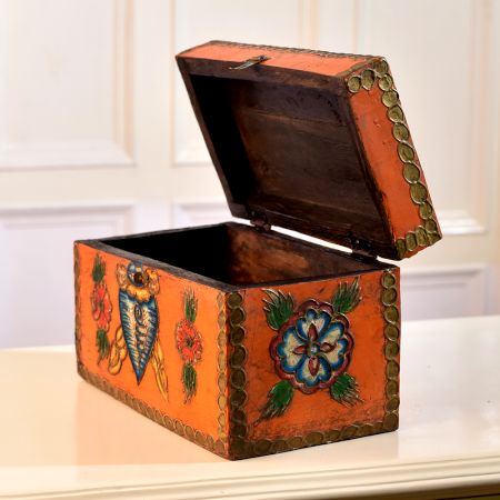 Square-Shaped Colourful Wooden Box for Home Decoration