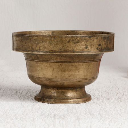 Antique Brown Kumkum Bowl Made of High-Quality Brass