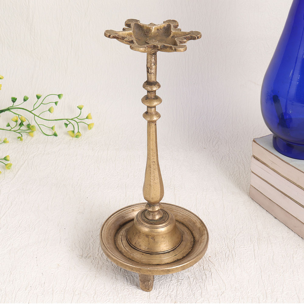 Adorable Vintage Brass Oil Lamp for Decor and Collection