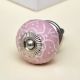 Pink Floral Embossed Cabinet knob